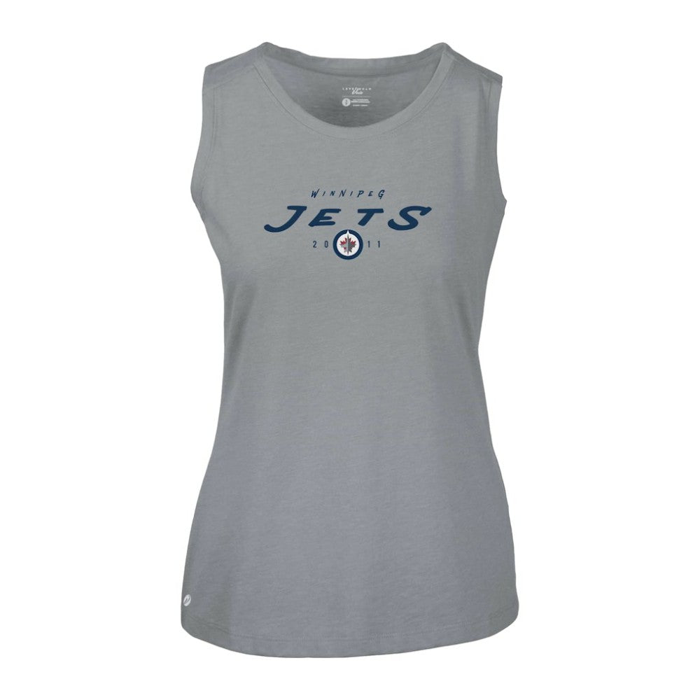 Winnipeg Jets Levelwear Women's Macy Scratched Tank Top - Gray | US 203091923
