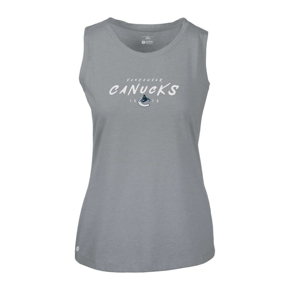 Vancouver Canucks Levelwear Women's Macy Scratched Tank Top - Gray | US 203091945
