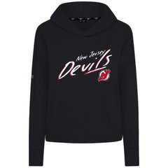 New Jersey Devils Levelwear Women's Sweet Sizzle Tri-Blend Cropped Pullover Hoodie - Black | US 203092217