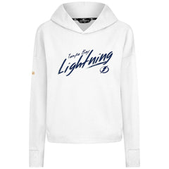Tampa Bay Lightning Levelwear Women's Sweet Sizzle Tri-Blend Cropped Pullover Hoodie - White | US 203092221