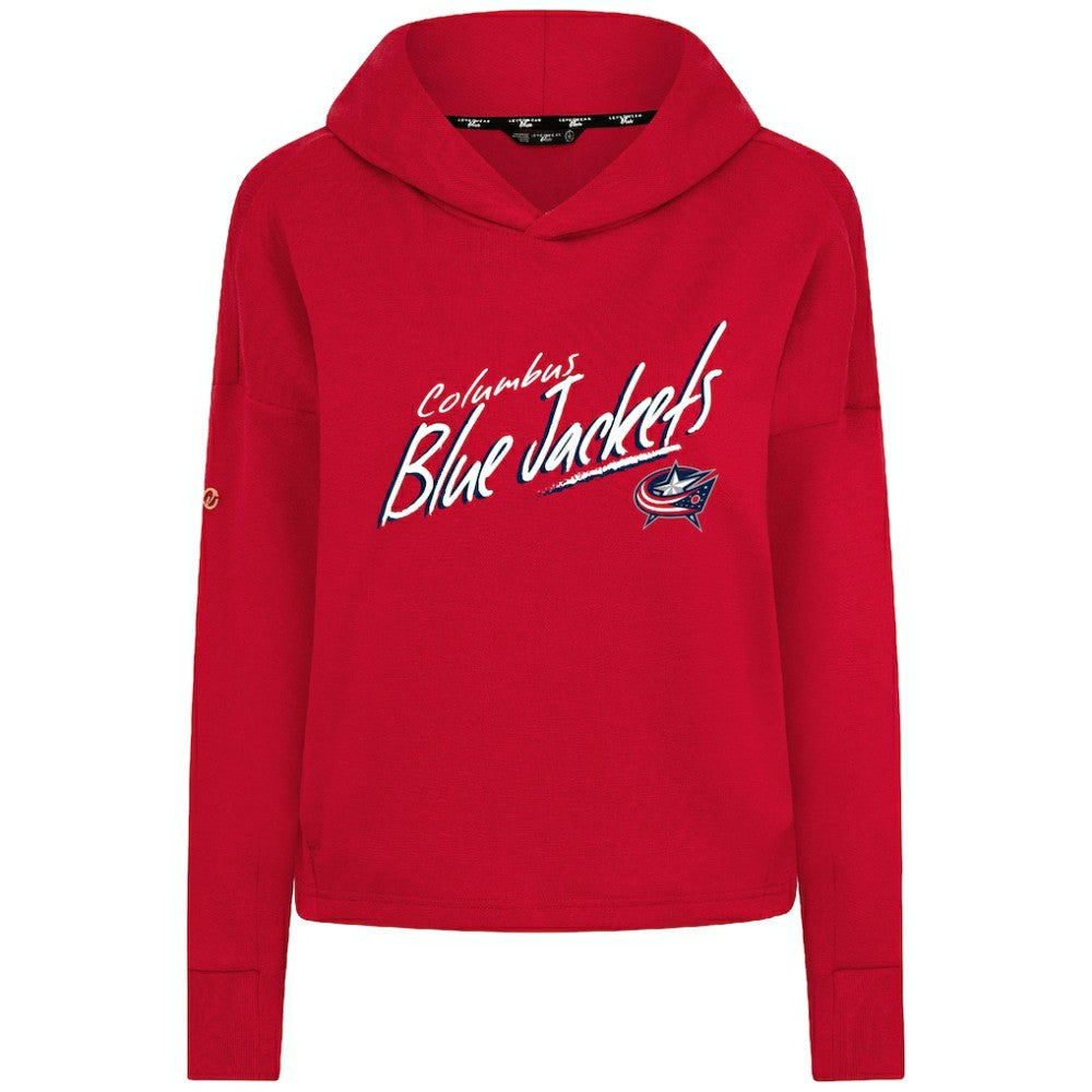 Columbus Blue Jackets Levelwear Women's Sweet Sizzle Tri-Blend Cropped Pullover Hoodie - Red | US 203092230