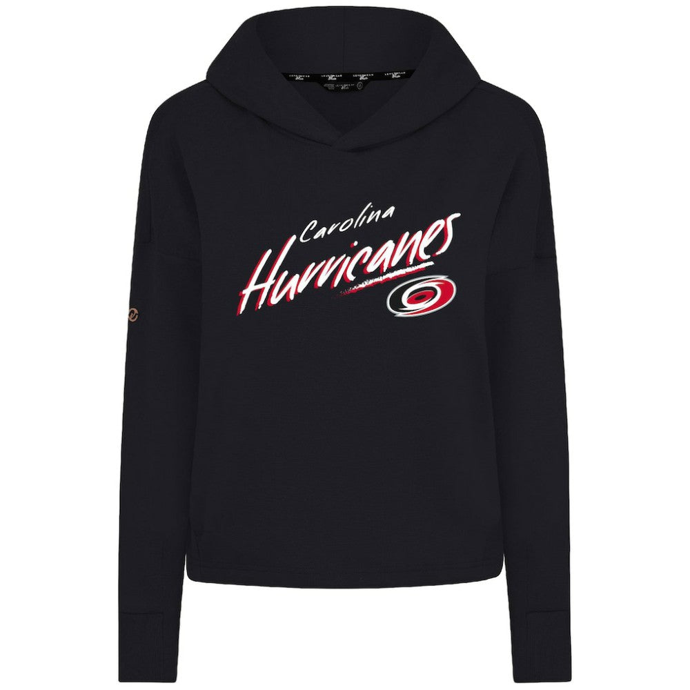 Carolina Hurricanes Levelwear Women's Sweet Sizzle Tri-Blend Cropped Pullover Hoodie - Black | US 203092234