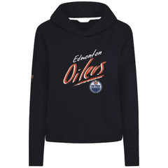 Edmonton Oilers Levelwear Women's Sweet Sizzle Tri-Blend Cropped Pullover Hoodie - Black | US 203092244
