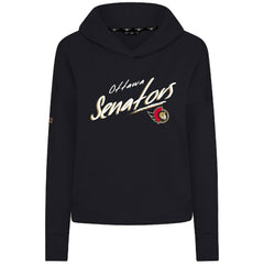 Ottawa Senators Levelwear Women's Sweet Sizzle Tri-Blend Cropped Pullover Hoodie - Black | US 203092247