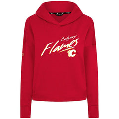 Calgary Flames Levelwear Women's Sweet Sizzle Tri-Blend Cropped Pullover Hoodie - Red | US 203092251