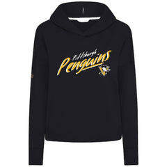 Pittsburgh Penguins Levelwear Women's Sweet Sizzle Tri-Blend Cropped Pullover Hoodie - Black | US 203092252