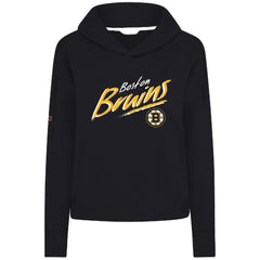Boston Bruins Levelwear Women's Sweet Sizzle Tri-Blend Cropped Pullover Hoodie - Black | US 203092254