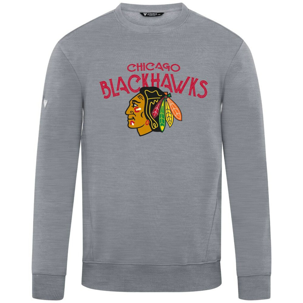 Chicago Blackhawks Levelwear Zane Mission Sweatshirt - Gray | US 203092330