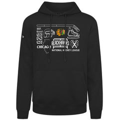 Chicago Blackhawks Levelwear Podium Campaign Pullover Hoodie - Black | US 203092403