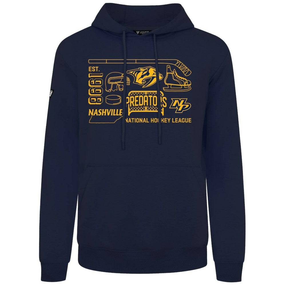 Nashville Predators Levelwear Podium Campaign Pullover Hoodie - Navy | US 203092406