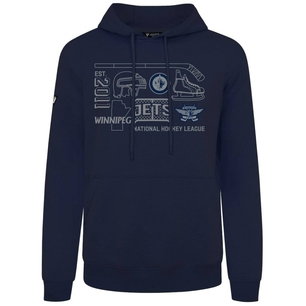 Winnipeg Jets Levelwear Podium Campaign Pullover Hoodie - Navy | US 203092419