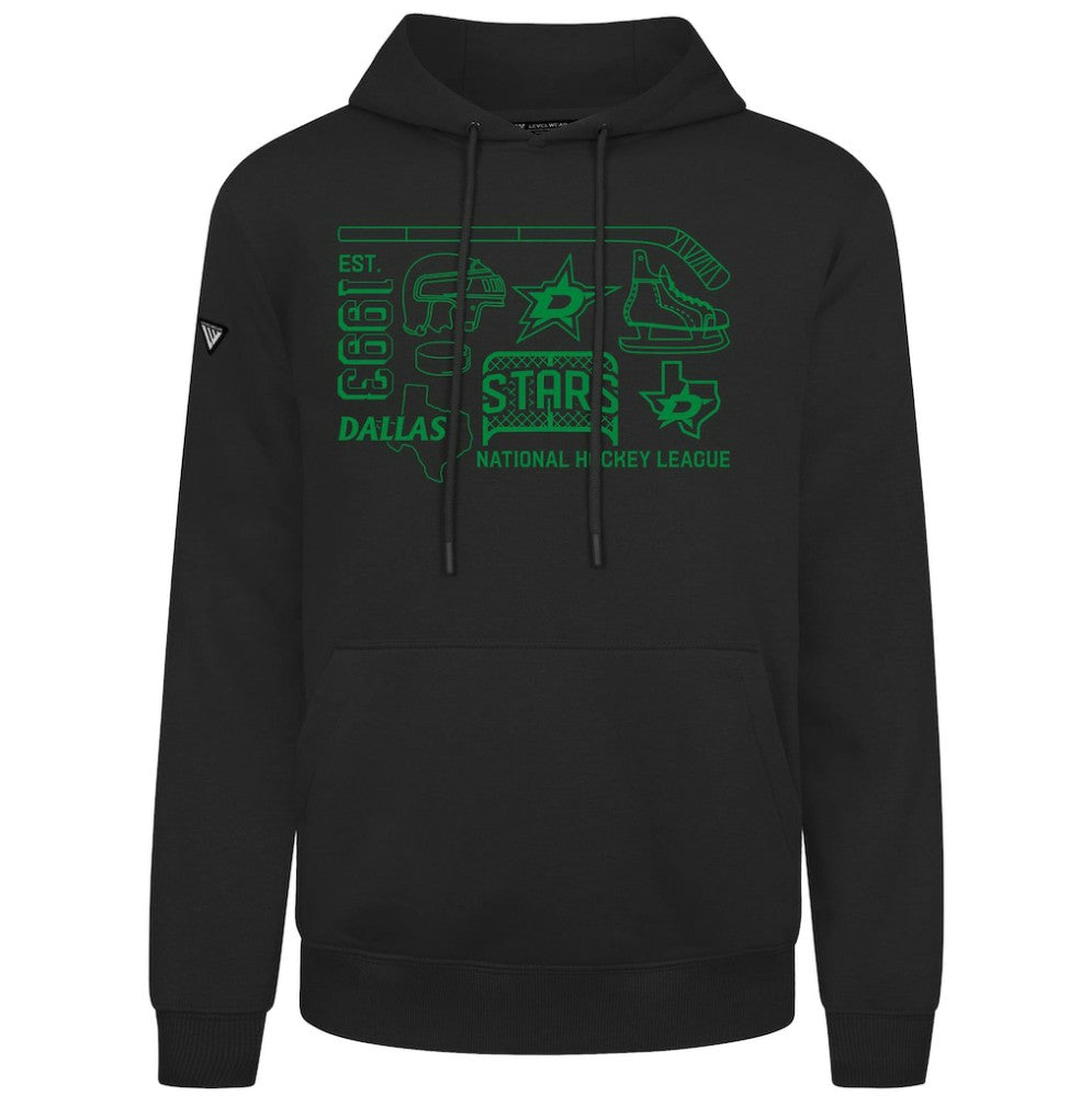 Dallas Stars Levelwear Podium Campaign Pullover Hoodie - Black | US 203092429