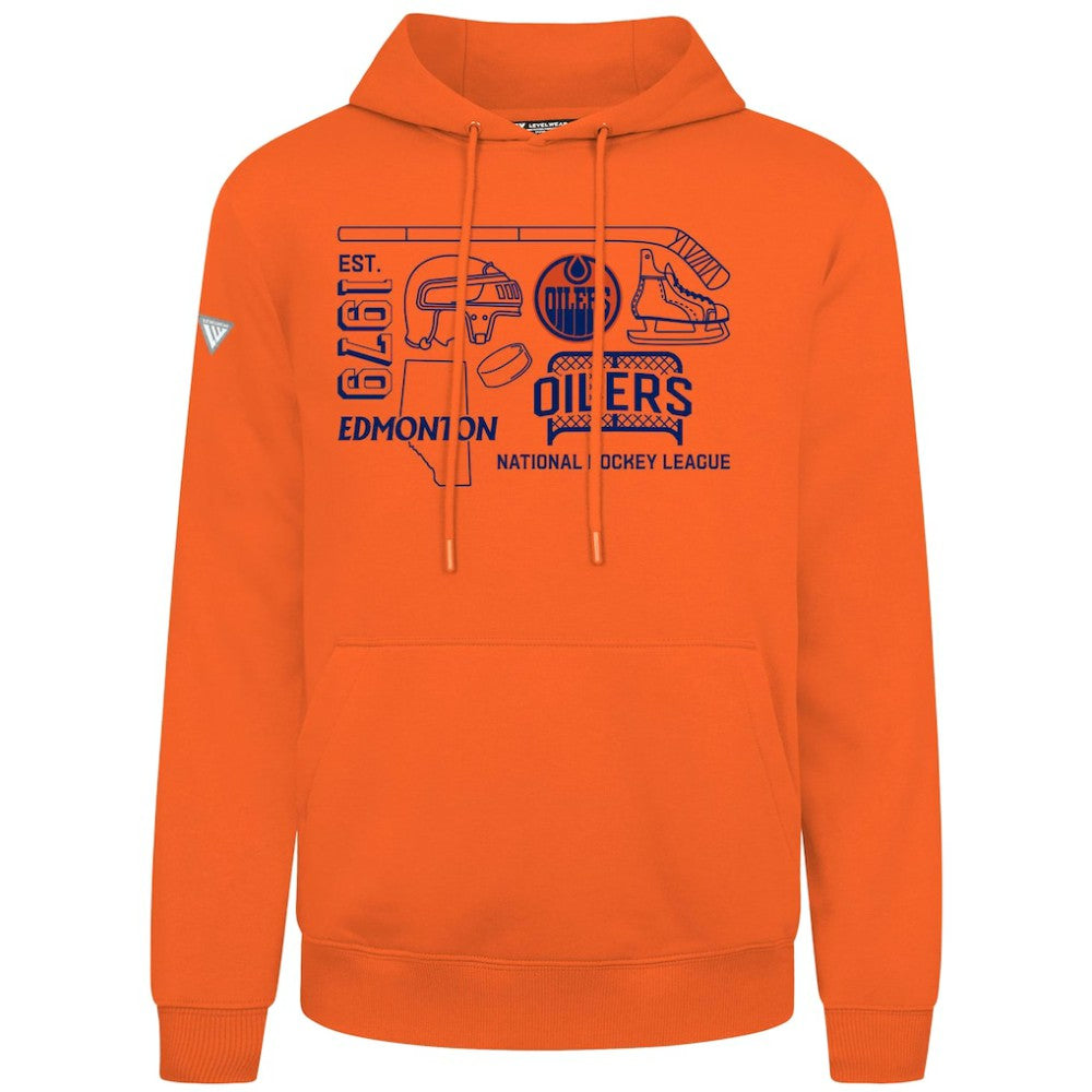 Edmonton Oilers Levelwear Podium Campaign Pullover Hoodie - Orange | US 203092430