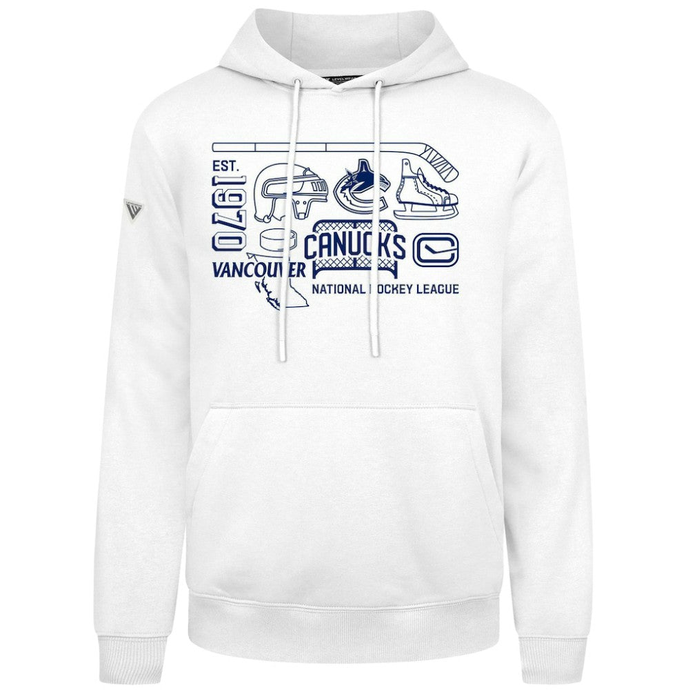Vancouver Canucks Levelwear Podium Campaign Pullover Hoodie - White | US 203092439