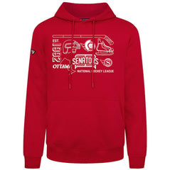 Ottawa Senators Levelwear Podium Campaign Pullover Hoodie - Red | US 203092453