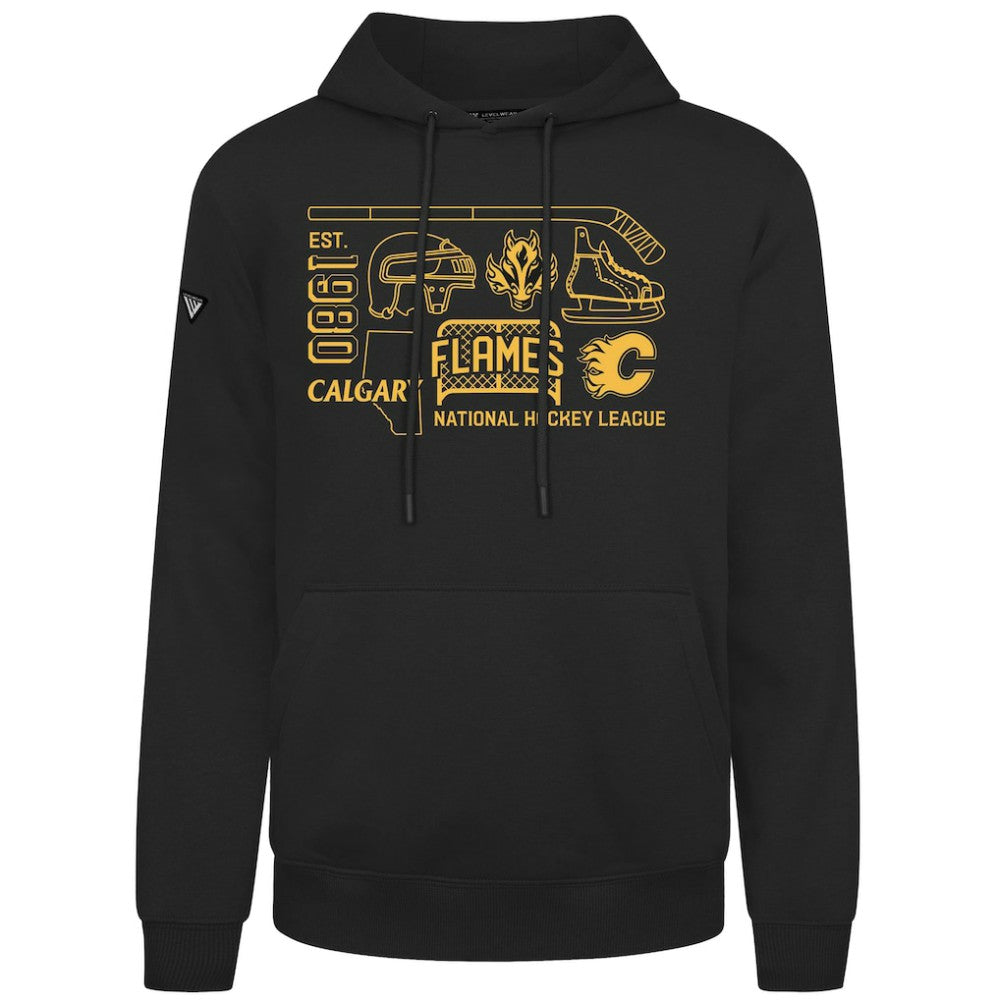 Calgary Flames Levelwear Podium Campaign Pullover Hoodie - Black | US 203092455