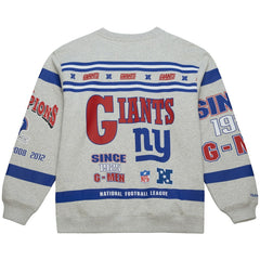 New York Giants All Over Print Vintage Fleece Crewneck Sweatshirt - Heather Gray Sweatshirts