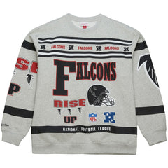 Atlanta Falcons All Over Print Vintage Fleece Crewneck Sweatshirt - Heather Gray Sweatshirts