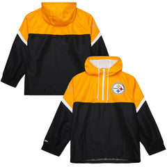 Pittsburgh Steelers Tie Breaker Vintage Logo Lightweight Anorak Half-Zip Windbreaker - Gold/Black Windbreaker