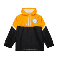 Pittsburgh Steelers Tie Breaker Vintage Logo Lightweight Anorak Half-Zip Windbreaker - Gold/Black Windbreaker