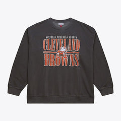 Cleveland Browns Downtown Crew Vintage Logo Sweatshirt - Black Sweatshirts