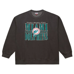 Miami Dolphins Downtown Crew Vintage Logo Sweatshirt - Black Sweatshirts