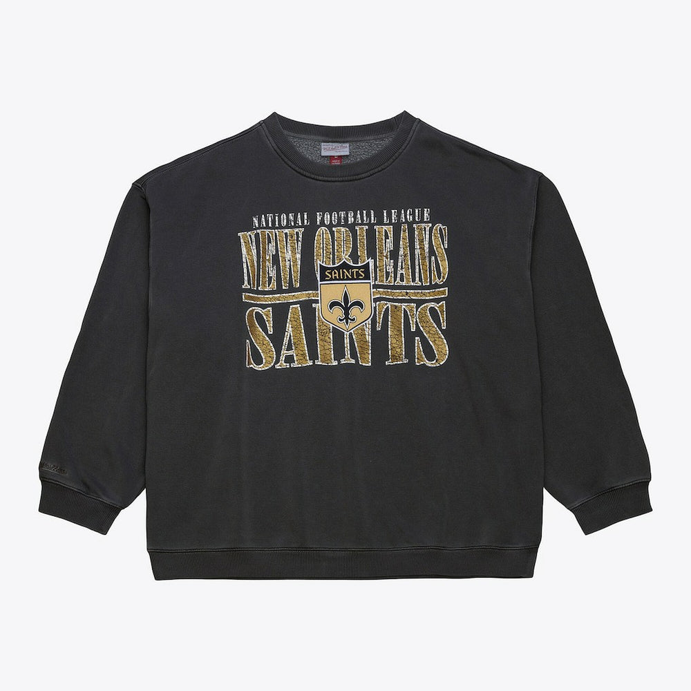 New Orleans Saints Downtown Crew Vintage Logo Sweatshirt - Black Sweatshirts