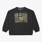 New Orleans Saints Downtown Crew Vintage Logo Sweatshirt - Black Sweatshirts