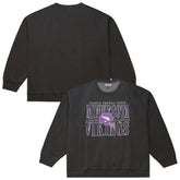 Minnesota Vikings Downtown Crew Vintage Logo Sweatshirt - Black Sweatshirts