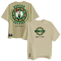 Boston Celtics Two Hype Worldwide Collection Premium T-Shirt Khaki