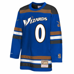 Gilbert Arenas Washington Wizards Youth Maxxed Out 2.0 Fashion Hockey Jersey Blue - Mitchell & Ness