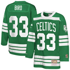 Larry Bird Boston Celtics Youth Maxxed Out 2.0 Fashion Hockey Jersey Kelly Green - Mitchell & Ness