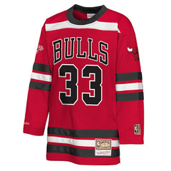 Scottie Pippen Chicago Bulls Youth Maxxed Out 2.0 Fashion Hockey Jersey Red - Mitchell & Ness