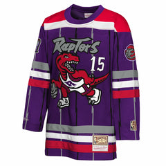 Vince Carter Toronto Raptors Youth Maxxed Out 2.0 Fashion Hockey Jersey Purple - Mitchell & Ness