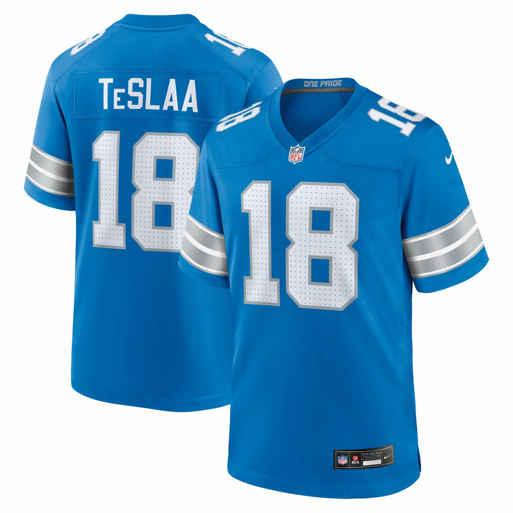 Isaac TeSlaa Detroit Lions Game Player Jersey - Blue Jerseys