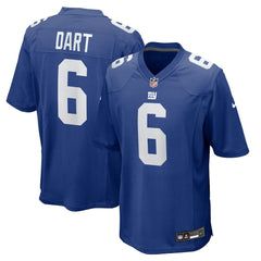 Jaxson Dart New York Giants 2025 NFL Draft First Round Pick Game Jersey - Royal Jerseys