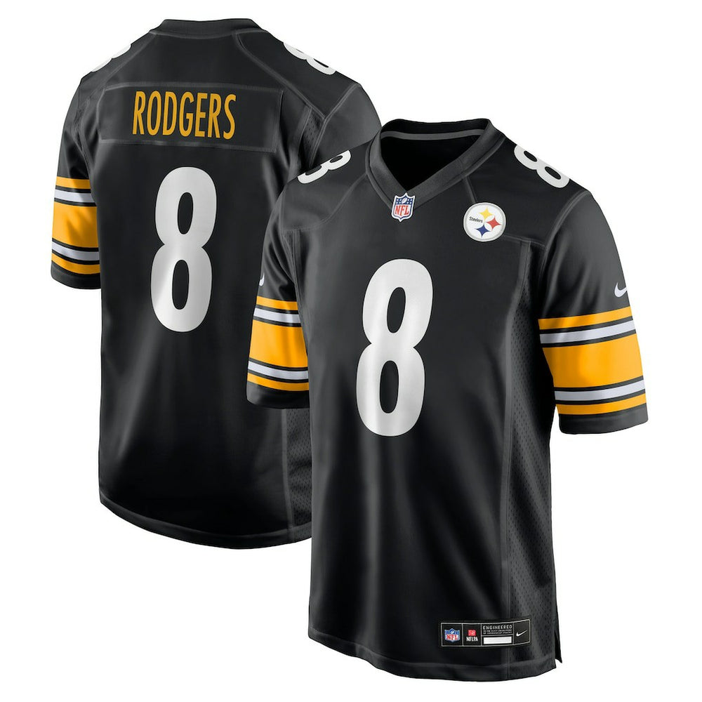 Aaron Rodgers Pittsburgh Steelers Game Jersey - Black Jerseys