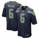 Jalen Milroe Seattle Seahawks 2025 NFL Draft Game Jersey - College Navy Jerseys