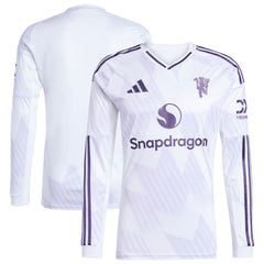Manchester United 2025/26 Away Replica Long Sleeve Jersey White - Adidas for sale