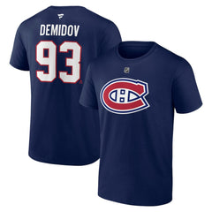 Ivan Demidov Montreal Canadiens Fanatics Authentic Stack Name & Number T-Shirt - Navy | US 203103471