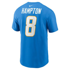 Omarion Hampton Los Angeles Chargers Name & Number T-Shirt - Powder Blue T-shirts