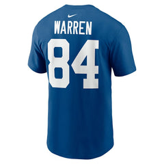 Tyler Warren Indianapolis Colts Name & Number T-Shirt - Royal T-shirts
