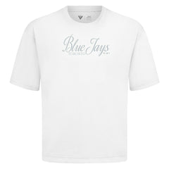 Toronto Blue Jays Levelwear Ethereal Oversized Luxe Signature Knit T-Shirt - White T-shirts