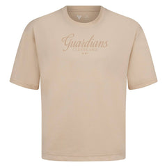 Cleveland Guardians Levelwear Ethereal Oversized Luxe Signature Knit T-Shirt - Khaki T-shirts