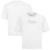 Philadelphia Phillies Levelwear Ethereal Oversized Luxe Signature Knit T-Shirt - White T-shirts