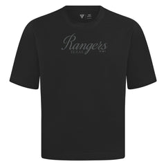 Texas Rangers Levelwear Ethereal Oversized Luxe Signature Knit T-Shirt - Black T-shirts