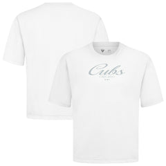 Chicago Cubs Levelwear Ethereal Oversized Luxe Signature Knit T-Shirt - White T-shirts