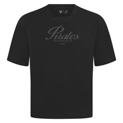 Pittsburgh Pirates Levelwear Ethereal Oversized Luxe Signature Knit T-Shirt - Black T-shirts