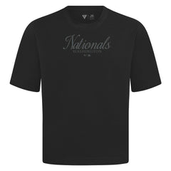 Washington Nationals Levelwear Ethereal Oversized Luxe Signature Knit T-Shirt - Black T-shirts