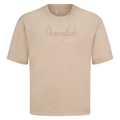 Arizona Diamondbacks Levelwear Ethereal Oversized Luxe Signature Knit T-Shirt - Khaki T-shirts